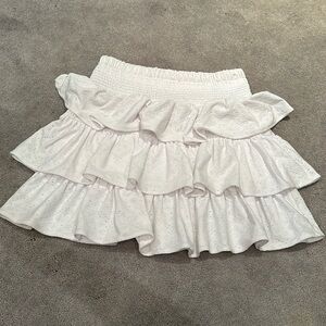Michael Kors Eyelet Tiered Skirt White M